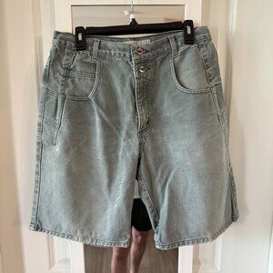 Vintage Guess Denim Shorts Size 34 Color Green